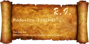 Radovics Ildikó névjegykártya